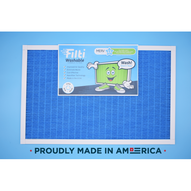 Filti Washable Home Filter MERV 13 16x25x1 Reusable Nanofiber Home Air Filter 100 Made