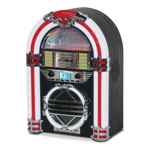 VICTOR Broadway Desktop Bluetooth Jukebox, Black (VDTJ-1500-BK)