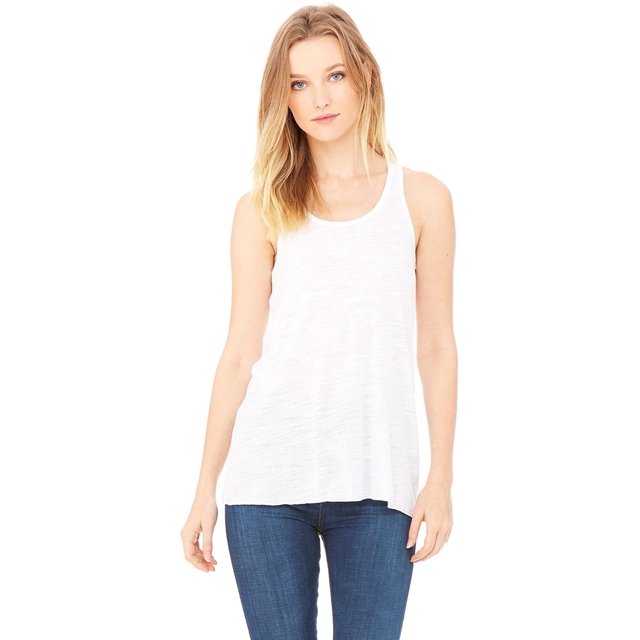 Bella Canvas Ladies Flowy Racerback Tank - White - XS - Style B8800 - Original Label