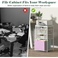 thumbnail image 5 of 4 Drawer Rolling File Cart with Wheels, Mobile Filing Cabinet for Home Office, White, 5 of 7
