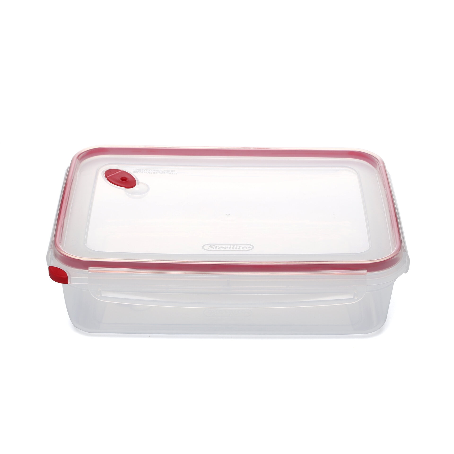 Sterilite 0 Ultra-Seal 16 Cup Food Storage Container, See-Through Lid &  Base with Rocket Red Accents, 4-Pack