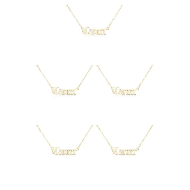 Minnieouse Collar de la amistad de las constelaciones del encanto con el colgante de la cadena de la joyería de la tarjeta de exhibición para cáncer de oro 5Conjunto