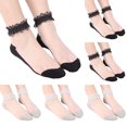 thumbnail image 1 of YDLCAFD Women's Socks Thin Transparent Lace Socks Short Glass Stockings, 1 of 6