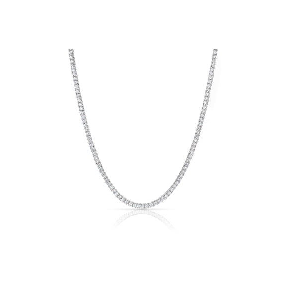 Cate & Chloe Kaylee 18k White Gold Plated Tennis Necklace with Simulated Crystals Gift for Women