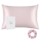 thumbnail image 1 of Funda de almohada de seda con diseño de oso de Alaska, tamaño queen, rosa pálido, con coletero, 1 of 5