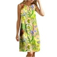 thumbnail image 2 of FcBaudy Robe Sans Manches Col Rond, Robes d'Été pour Femmes, Robes pour Femmes Col Rond Sans Manches Dégradé Teinture sur Nœuds Robe de Plage Robe pour Femmes, 2 of 9