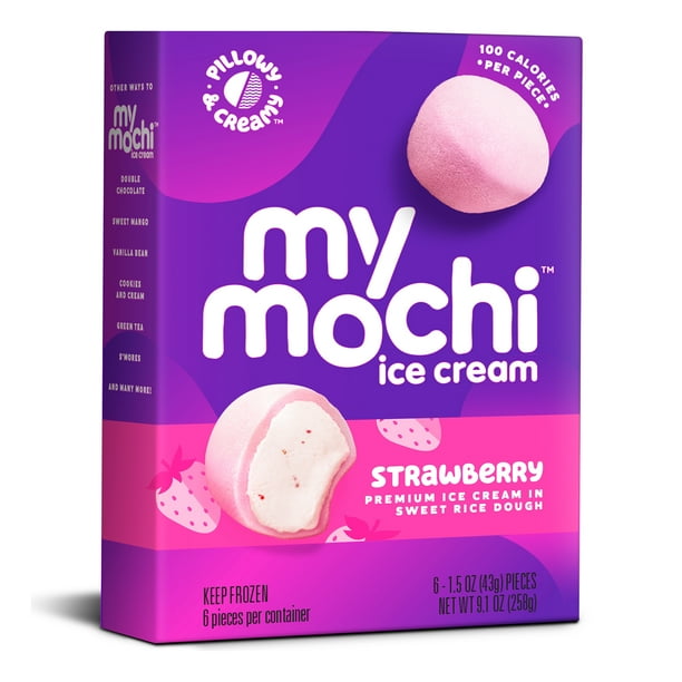 My/Mochi Strawberry, Premium Mochi Ice Cream, 6 Count 1.5oz Pieces