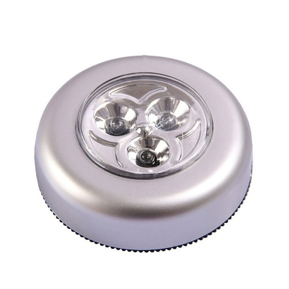 Mistaha Portable Mini Round LED Bright Lights Touching Lamp Night Light Built-in 3Pcs Lights for Car Trunk/Cabinet/Cloakroom/Cupboard/Wardrobe/Kitchen