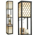 thumbnail image 1 of Gymax Modern Shelf Floor Lamp Freestanding Double Lamp Pull Chain & Foot Switch, 1 of 10