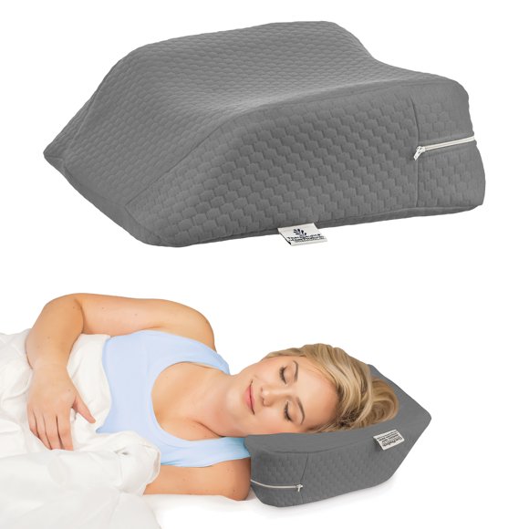 Therapeutica Cervical Orthopedic Foam Travel Pillow - Neck Support Pillow for Side & Back Sleepers - Ergonomic Pillow for Neck Support, Relief, & Spinal Alignment – Petite Size, Gray