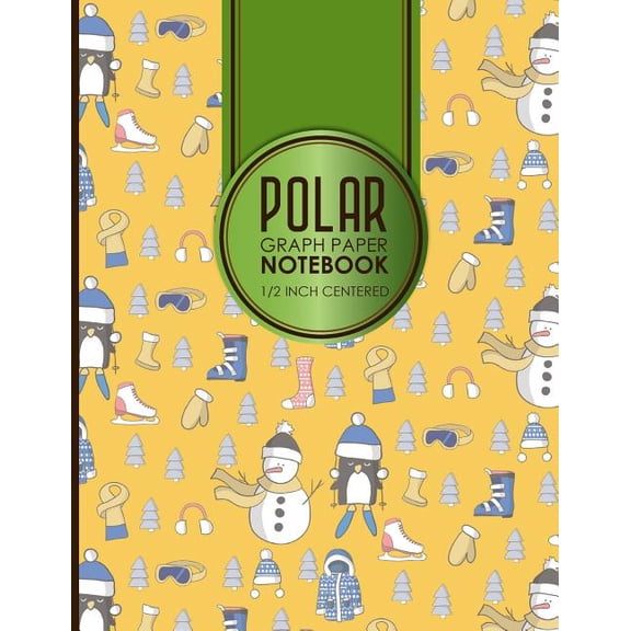Polar Graph Paper Book: 1/2 Inch Centered: Polar Graph Paper Notebook: 1/2 Inch Centered: Technical Sketchbook For Engineers and Designers, Cute Winter Skiing Cover, 8.5 x 11, 100 pages (Paperback)