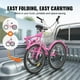 thumbnail image 3 of VEVOR Triciclo plegable para adultos, 24 pulgadas, 7 velocidades, bicicleta de crucero de 3 ruedas de acero al carbono con canasta y asiento ajustable, triciclos plegables para ir de compras, picnic, 3 of 9