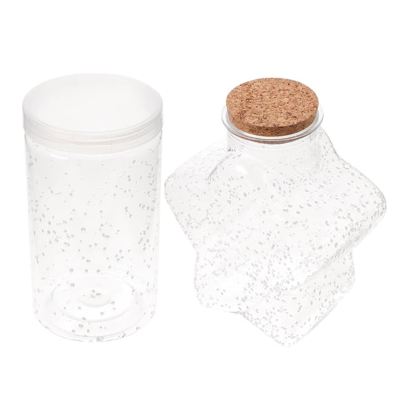 DINHEAROM Corked Bottles Transparent 2Pcs 5.9X3.3In