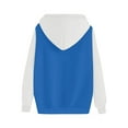 thumbnail image 4 of Women's Color Block Oversized Hoodie, Plus Size Pullover Sweatshirt with Pocket, Drop Shoulder Long Sleeve Casual Streetwear Top for Winter Outfits, Lounge Wear and Athletic Comfort Blue XL, 4 of 5