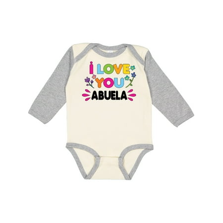 

Inktastic I Love You Abuela with Flowers Gift Baby Girl Long Sleeve Bodysuit