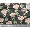 thumbnail image 3 of Soimoi Gray Silk Fabric Flower & Leaves Watercolor Print Sewing Fabric Yard 42 Inch Wide, 3 of 3