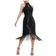 thumbnail image 2 of Women's 1920s Flapper Dress Elegant Long Fringe Gown Roaring 20s Sequined Beaded Party Evening Formal Attire, 2 of 2