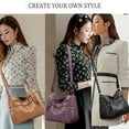 thumbnail image 6 of Women Pocketbooks Soft PU Leather Ladies Crossbody Purse Multi Pocket Shoulder Bag, Gray, 6 of 6