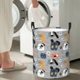 thumbnail image 6 of Uemuo Dog Pattern Circular Laundry Hamper Basket with handles,Collapsible laundry basket,Large capacity laundry hamper,Laundry Organizer-, 6 of 8