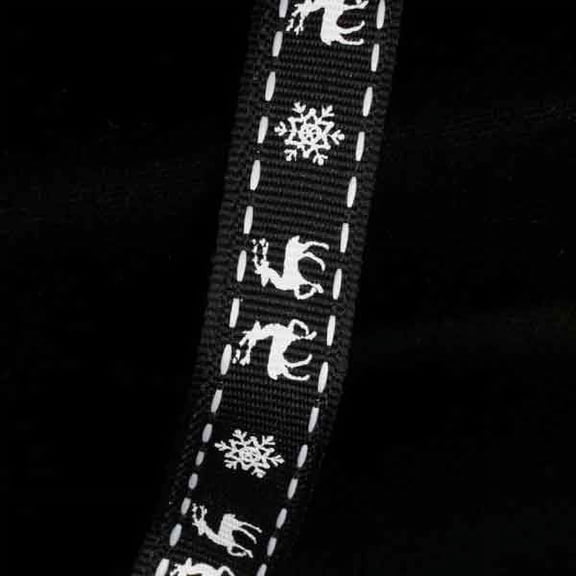 The Ribbon People Black and White Reindeer Wired Craft Ribbon 0.5" x 54 Yards