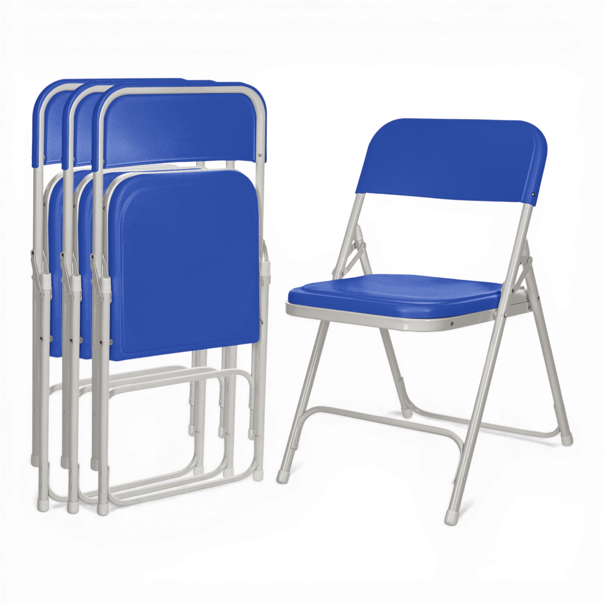 Hampden Furnishings Lucille Collection Ultra Light Folding Chair, Blue, Pack of 4