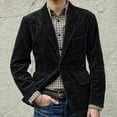thumbnail image 2 of Men's Slim Fit Corduroy Suit Jacket One Button Business Coat Herringbone Blazer British Wool Blend Vintage Jacket, 2 of 5