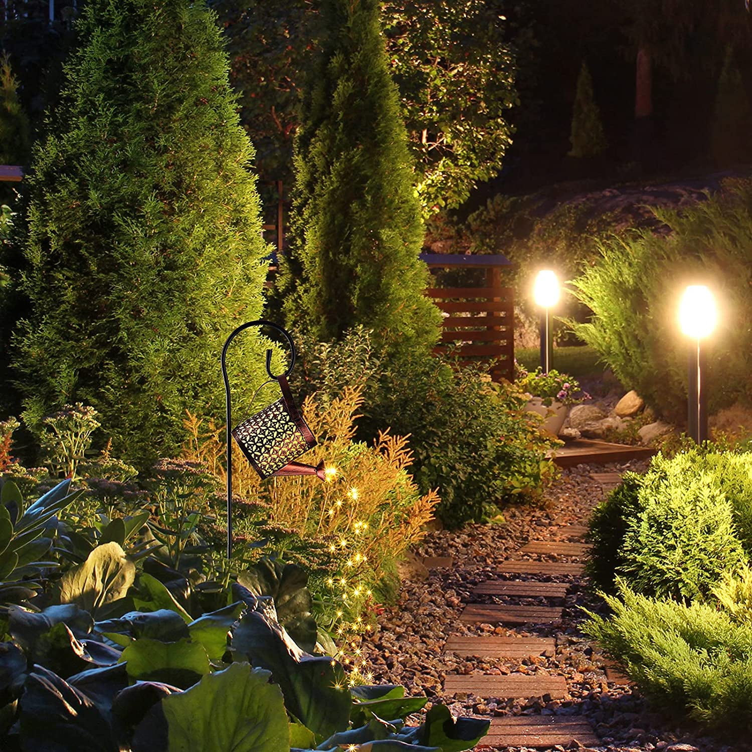 Qishi Auto Turn on/off Solar Landscape & Walkway Lights, Warm White/2Pack