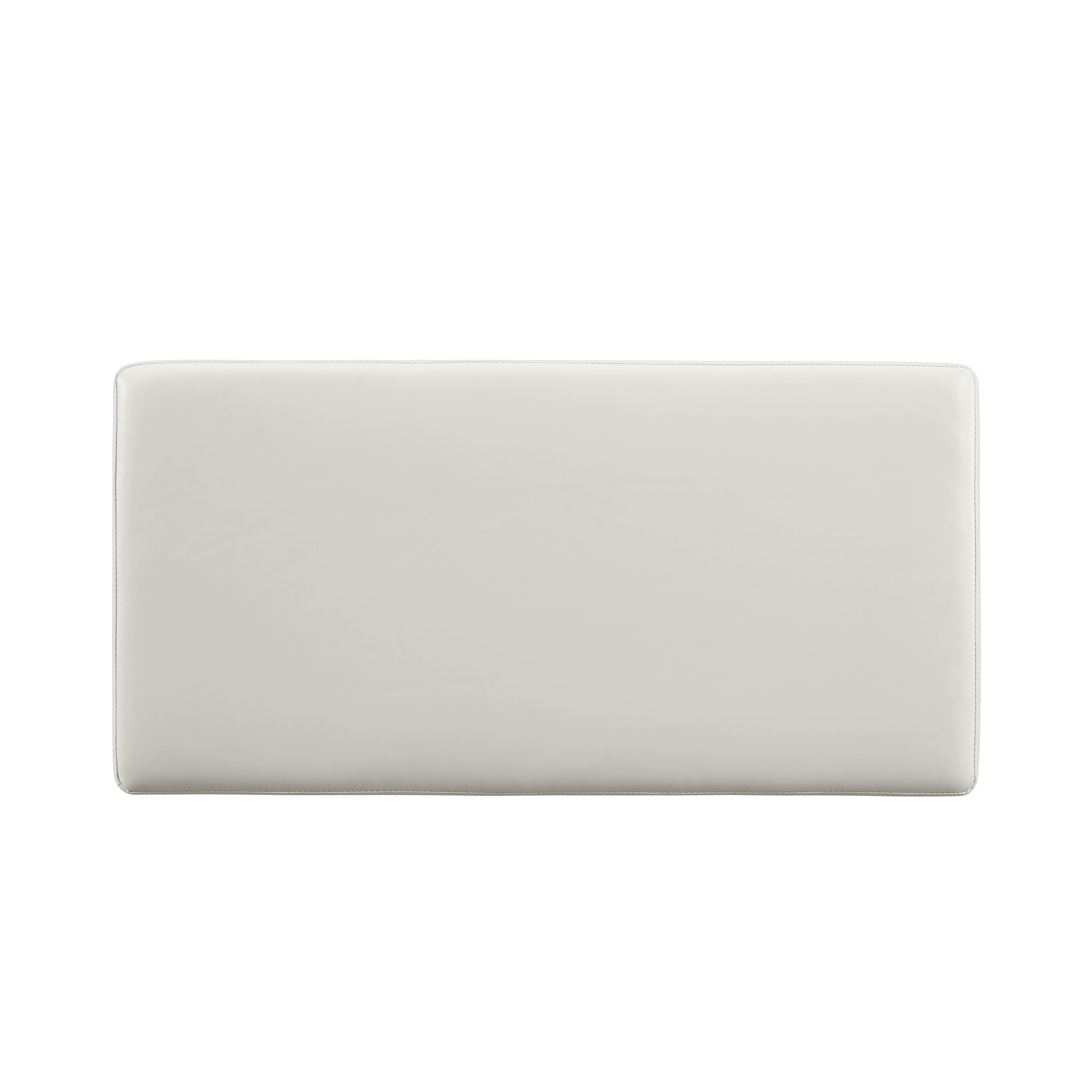 Linon Elta Rectangle Storage Ottoman, White Faux Leather