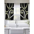 thumbnail image 6 of Black Geometric Semi Sheer Curtains 54 Inch Length 2 Panels Set, Modern Sage Green White Striped Art Sheer Kitchen Curtain Privacy Voile Window Curtain for Living Room Bedroom Rod Pocket Drapes, 6 of 7