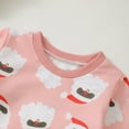 thumbnail image 4 of Pandaie 2Pcs Toddler Boy Girl Christmas Outfit Santa Crewneck Sweatshirt Pants Set Baby Winter Clothes Set Pink 3-6 Months, 4 of 7