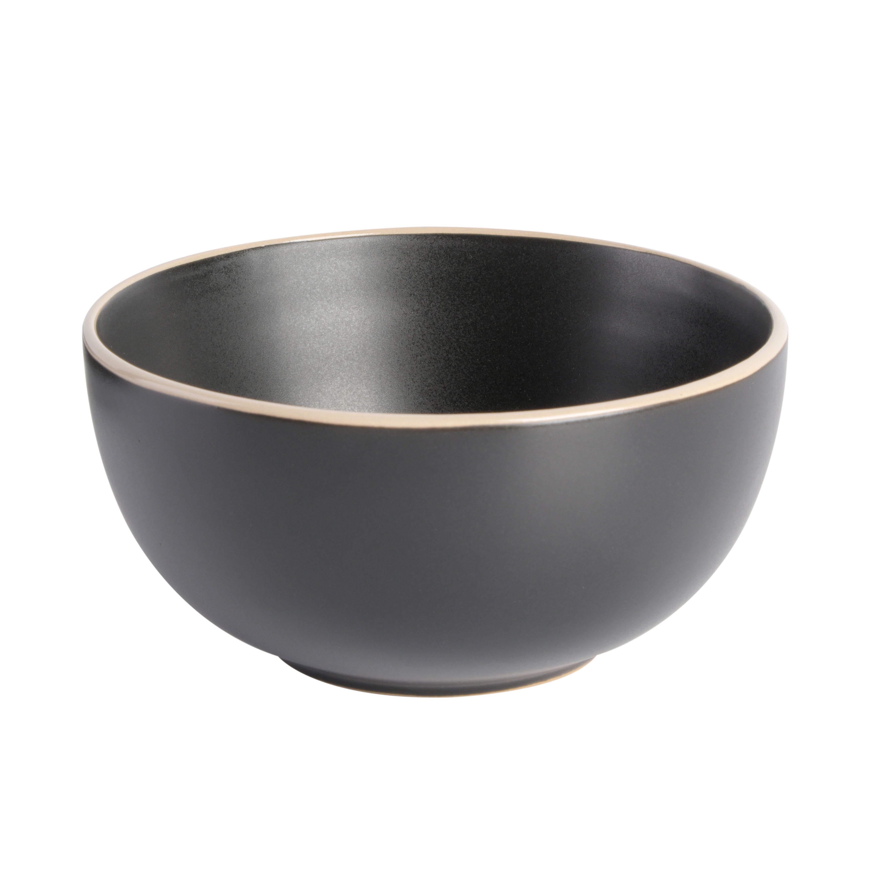 Gibson Home Munich Gold 16-Piece Dinnerware Set - Matte Black w/ Gold Rim
