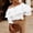 White, variant on Women's Off Shoulder Ruffle Trendy Summer Fashion Long Sleeve Blouse Sexy Dressy Casual Outfits Layered Tops White S