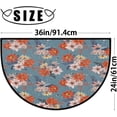thumbnail image 2 of Vintage Floral Flower Half Round Door Mat, Watercolor Flower Non-Slip Half Circle Area Rug Doormat Absorbent Washable for Indoor Outdoor Kitchen Bedroom Home Decor 24"x36", 2 of 7