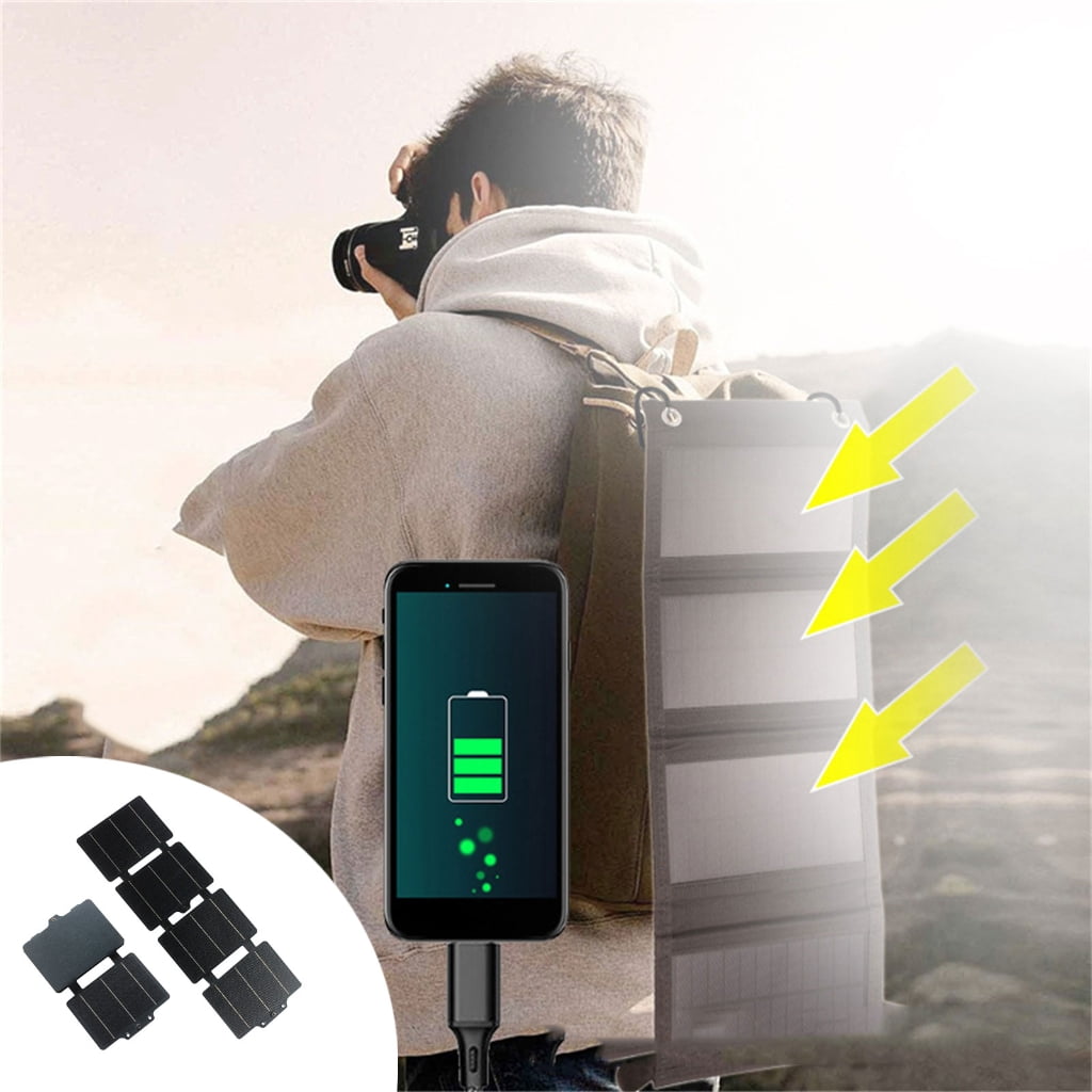 14/25W Portable Mobile Power Outdoor Waterproof Solar Panel Charging Device