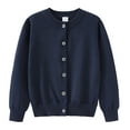 thumbnail image 5 of kamemir Girls Solid Cardigan(Dark Blue,8-9 Years), 5 of 5