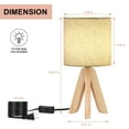 thumbnail image 5 of Wooden Tripod Nightstand Lamps With Linen Shade Set Of 2, 5 of 6