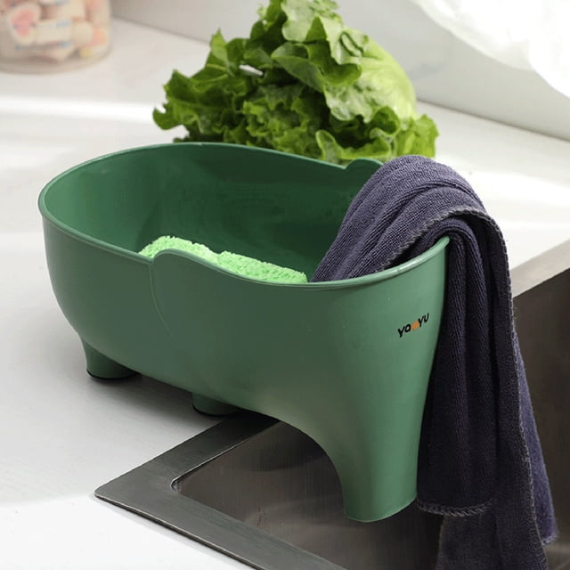 Pompotops Sink Strainer Elephant Shape Leftover Basket Fruit And Vegetable Washing Basket Hanging Rack Kitchen Accessories Clearance