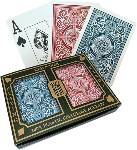 KEM Arrow Jumbo Index Playing Cards Poker Size Red Blue 2 Deck Set