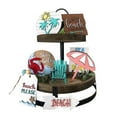 thumbnail image 1 of MKHSQHDG Today's Deals Summer Hierarchical Tray Decorative Hierarchical Tray Decorative Set Hello Summer Mini Wood Desktop Logo Rural Farmhouse Decoration Home Kitchen Table Decoration, 1 of 9