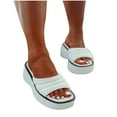 thumbnail image 5 of HAOTAGS Womens Summer Wedge Sandals Slide Sandals Chunky Heel Platform Casual Beach Shoes White Size 6, 5 of 5