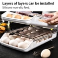 thumbnail image 3 of Wosthever Caja de huevos rodante automática Gran capacidad de almacenamiento Contenedor de huevos de cocina Cajón de huevos anti-rotura Organizador de Organizadores de utensilios de cocina Gris Wosthever HA026958-01, 3 of 5
