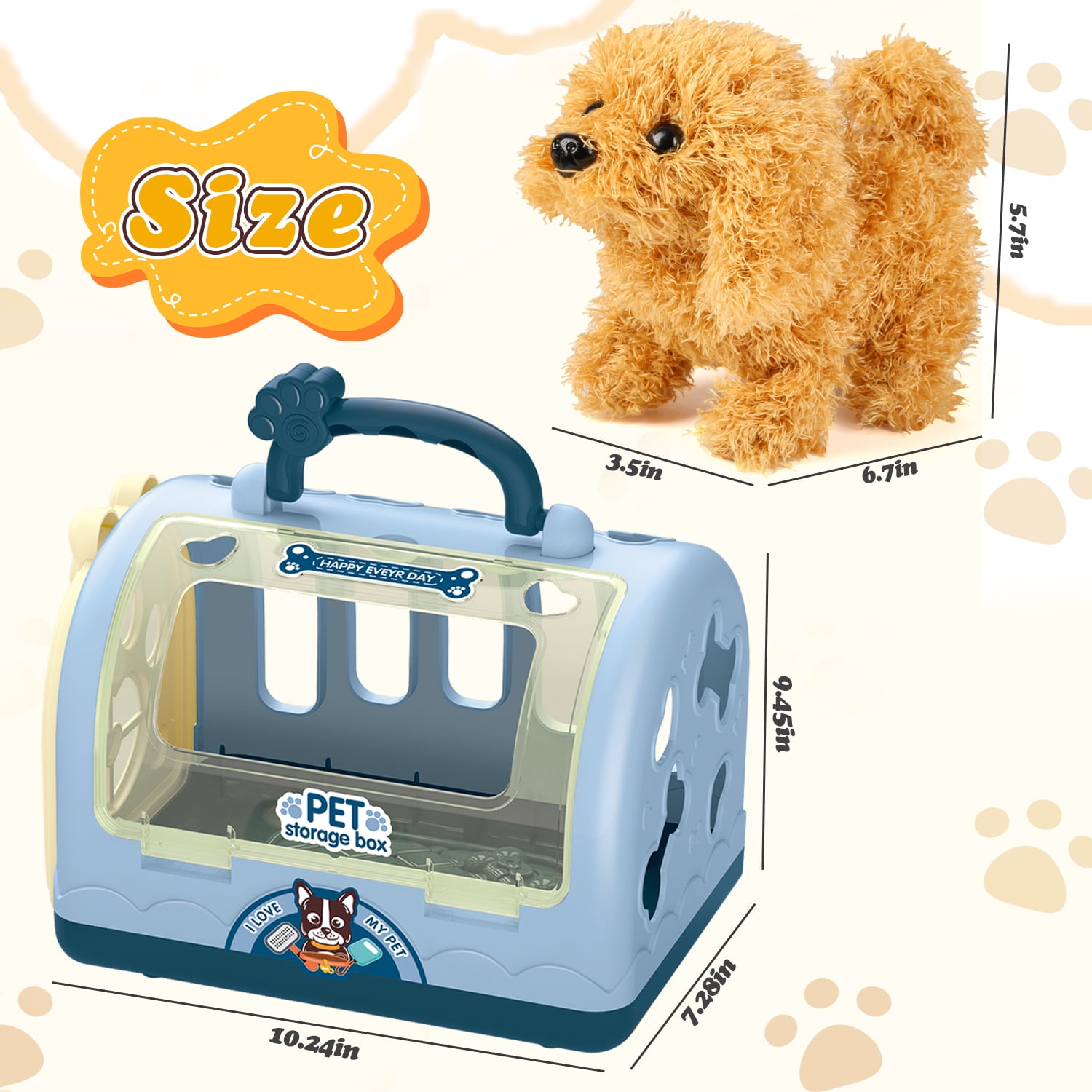 UQN Toy Veterinarian Kit for Kids, Vet Play Sets for Kids with Interactive Electric Dog and Cage, Doctor Pretend Play Toys for Boys Girls Toddlers Ages 2 3 4 5 6 7 Year Old