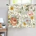 thumbnail image 2 of Flower Floral Kitchen Curtains 2 Panels 27.5W x 39H Rod Pocket Yellow Plant Boho Mustard Botanical Spring Vintage Small Short Door Decor Laundry Window Drapery Treatment, 2 of 6
