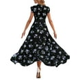 thumbnail image 2 of Gvmfive Women Summer Casual Floral Print High Low Swing Dress, 2 of 4