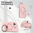thumbnail image 6 of For IPhone 17e Case (Compatible With MagSafe)  With Invisible Magnetic O-Ring Stand Military-Grade Shockproof Phone Case,Pink,For iPhone 17e, 6 of 7