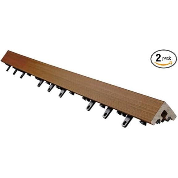 1/6 ft. x 3 ft. Quick Deck Composite Deck Tile Stair Trim in Peruvian Teak (2-Pieces per Box)