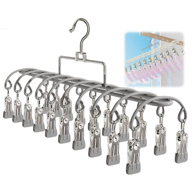 ZOUBAOQ Load-bearing Multi Clip Drying Rack Household Drying Racks Quick Drying Windproof Drying Rack Rust Prevention Lightweight Thicken Foldable Clothes Drying Rack Small Unit Balcony