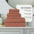 thumbnail image 3 of Martex 6-Piece Towel Set | 100% Cotton Soft & Absorbent Bath Towels | Terracotta, 3 of 10