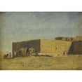 thumbnail image 3 of Narcisse Berchère 18x14 Black Modern Framed Museum Art Print Titled - Arab Village, 3 of 5