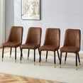 thumbnail image 2 of Brown Suede-like Velvet Dining Chair Set (Four-Pack)Black Metal legs,dinning chairs,brown., 2 of 9